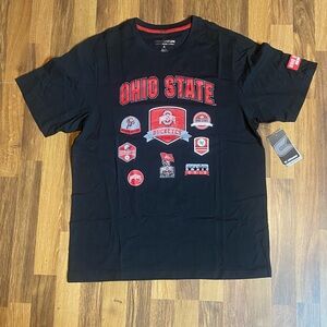 Ohio State Buckeyes OSU Colosseum Multiple Logos Black T-Shirt Mens Large NWT!